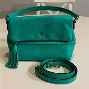 Kate Spade Teal Pebbled Leather Crossbody w Tassel